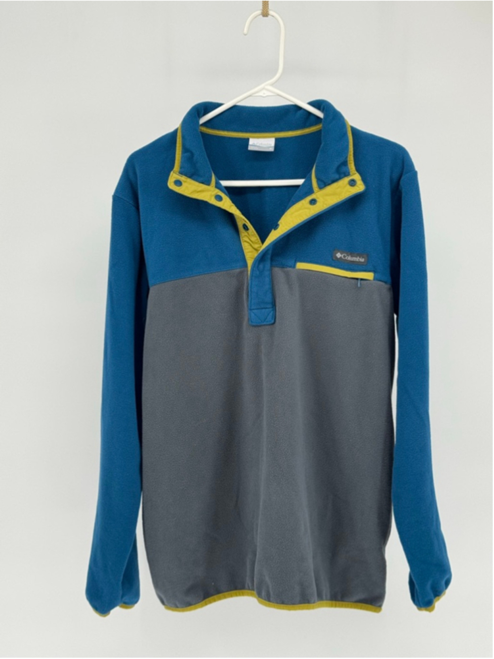 Columbia Men's Blue Gray Fleece Sweatshirt Medium - Picture 2 of 4
